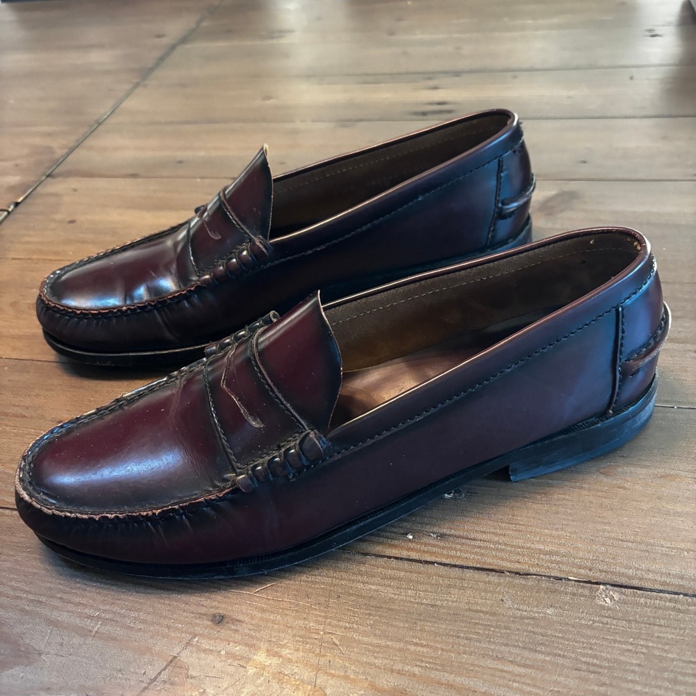 Florsheim Penny Loafer 11.5 D Mens Dress Shoe Leather Beefroll Burgundy 17058-05